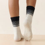 Space Black and White Gradient Color Cute Grippy Pilates Grip Socks
