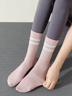 Pink Stripped Cute Grippy Pilates Grip Socks