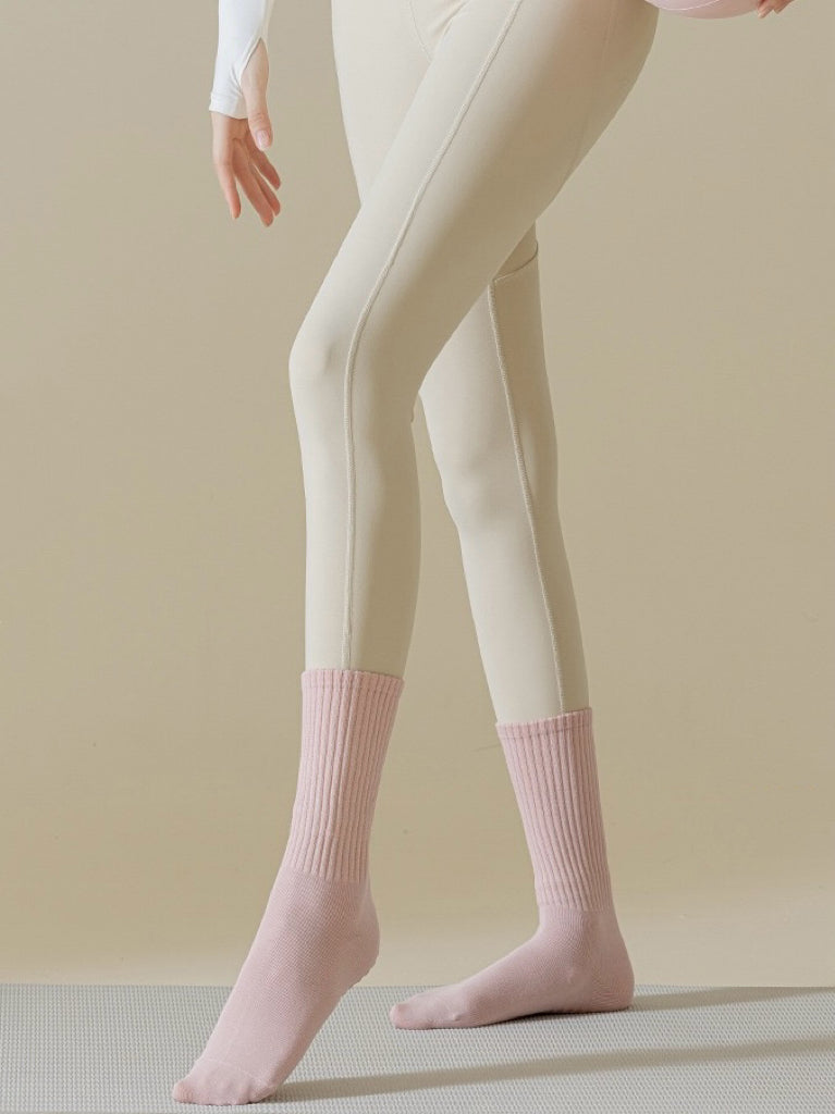 Pastel Pink Cute Grippy Pilates Grip Socks