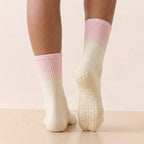 Peach Gradient Color Cute Grippy Pilates Grip Socks