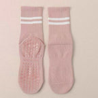 Pink Stripped Cute Grippy Pilates Grip Socks