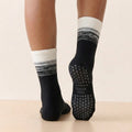 Dusk Black and White Gradient Color Cute Grippy Pilates Grip Socks
