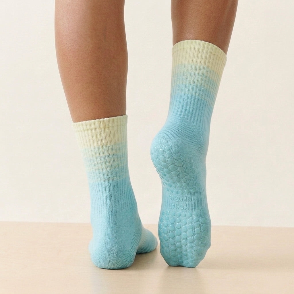 Mermaid Gradient Color Cute Grippy Pilates Grip Socks