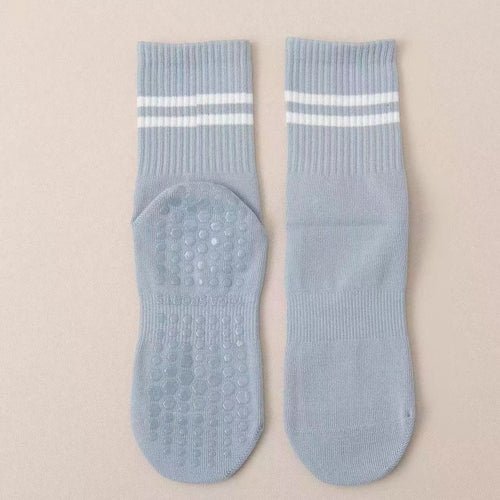 Blue Stripped Cute Pilates Grip Socks
