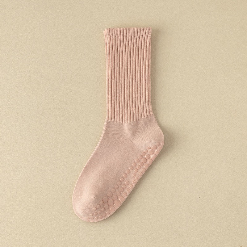 Pastel Pink Cute Grippy Pilates Grip Socks