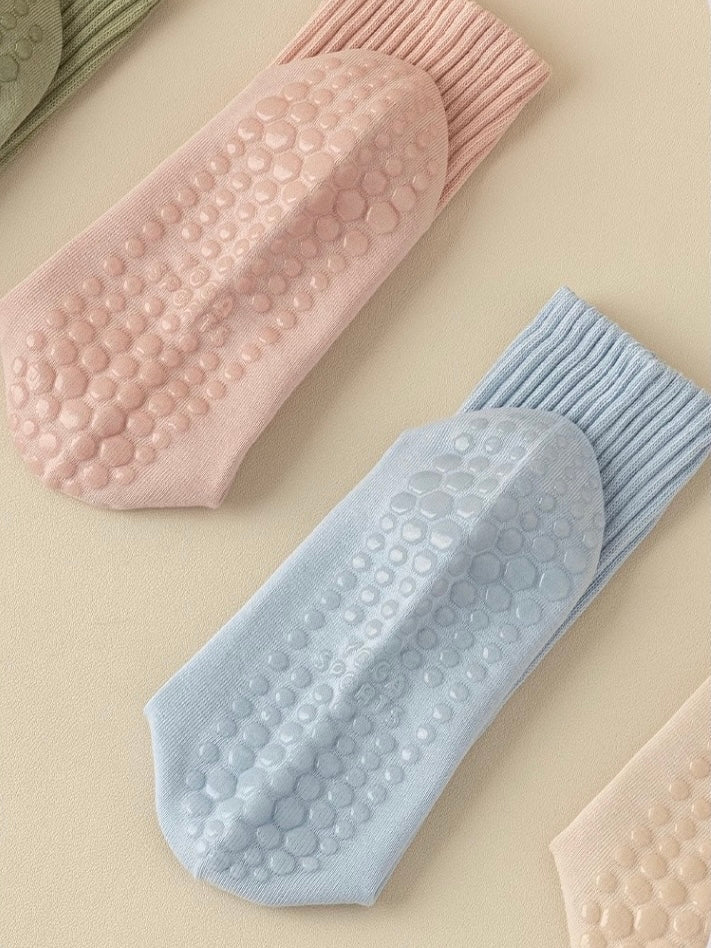 Pastel Blue Cute Grippy Pilates Grip Socks