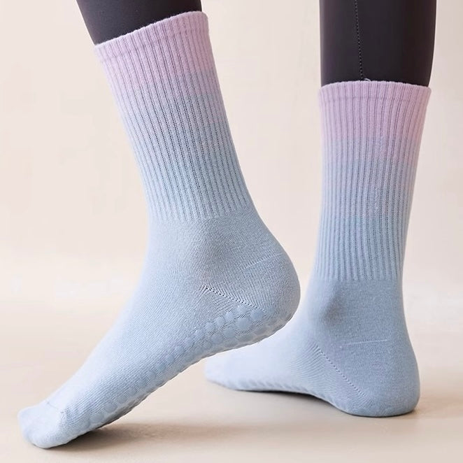 Lavender Gradient Color Cute Pilates Grip Socks