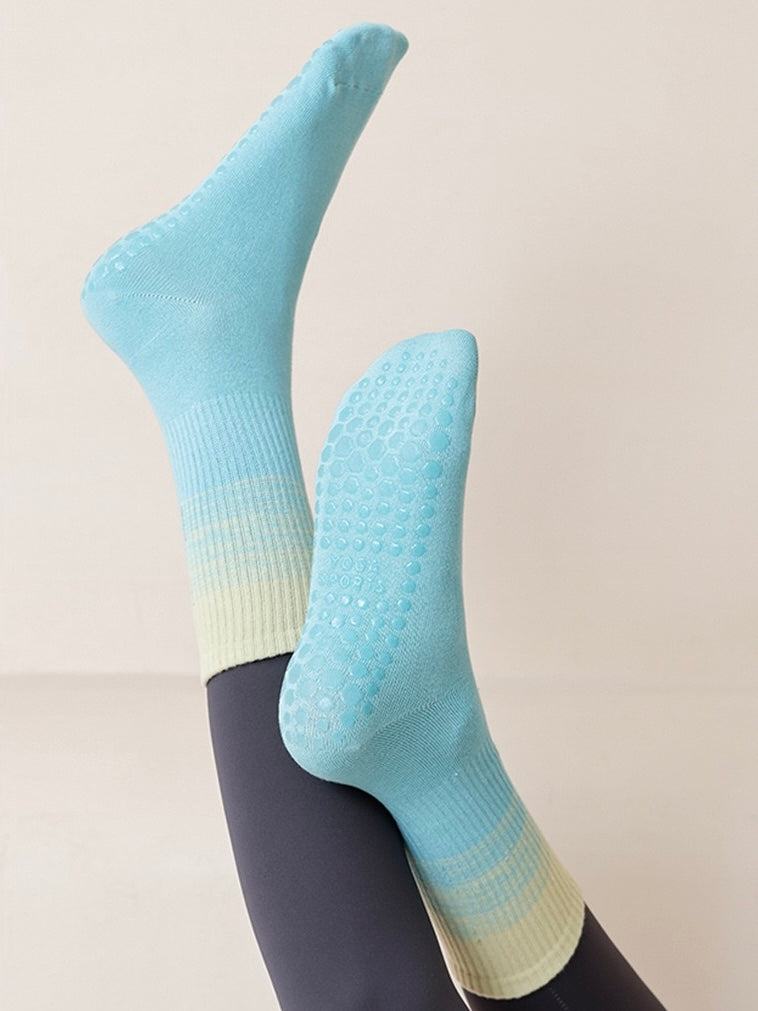 Mermaid Gradient Color Cute Grippy Pilates Grip Socks