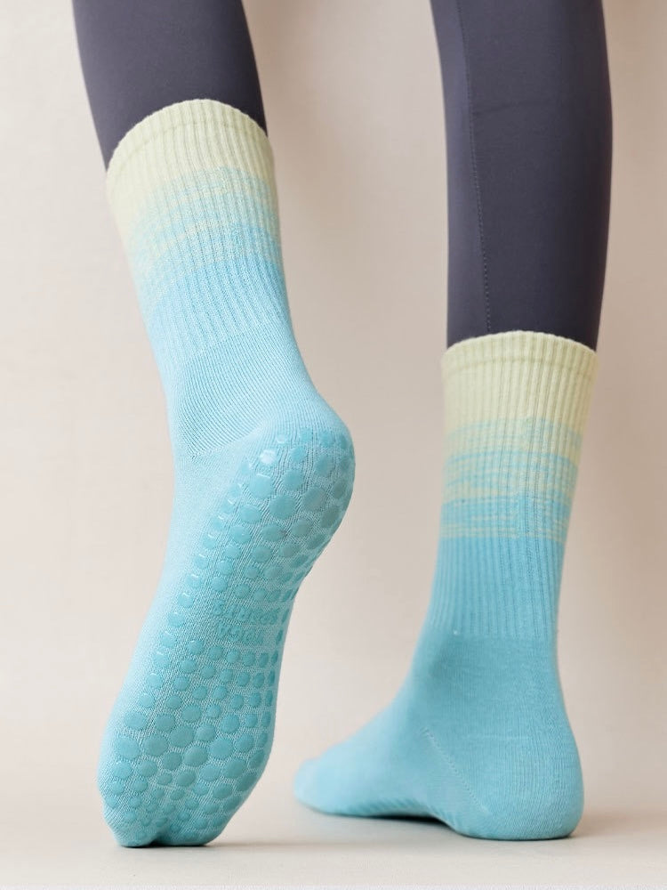 Mermaid Gradient Color Cute Pilates Grip Socks
